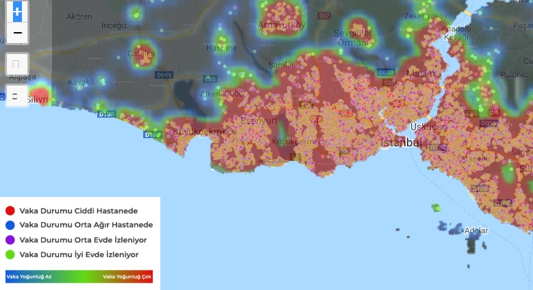 koronavirus sokak vaka haritasi